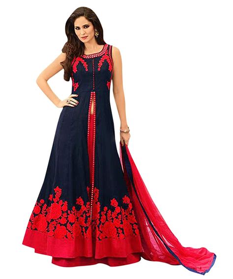 Buy Pop Mantra Womens Silk Anarkali Salwar Suit Set 71153abluexxx