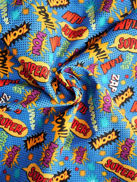 Comic Fabric Fabric By 14 Yard Comic Book Fabric Fabric Etsy