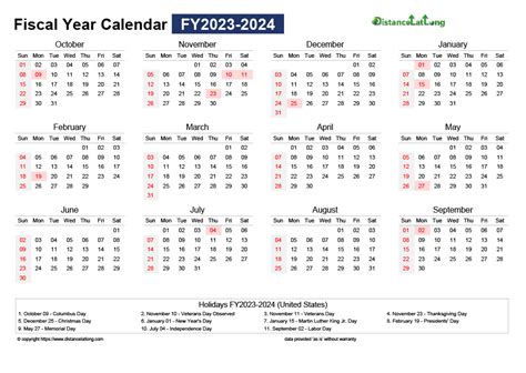 Download Free Printable Fiscal 2024 Monthly Calendar With United States