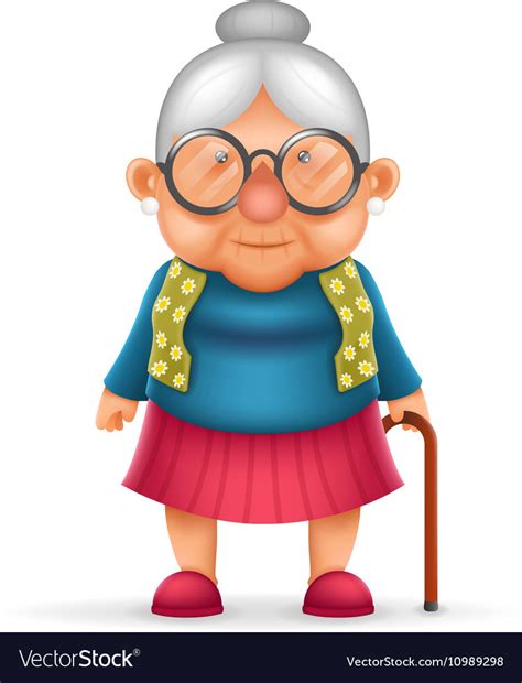Granny Old Lady 3d Realistic Cartoon Character Vector Image Hot Sex Picture
