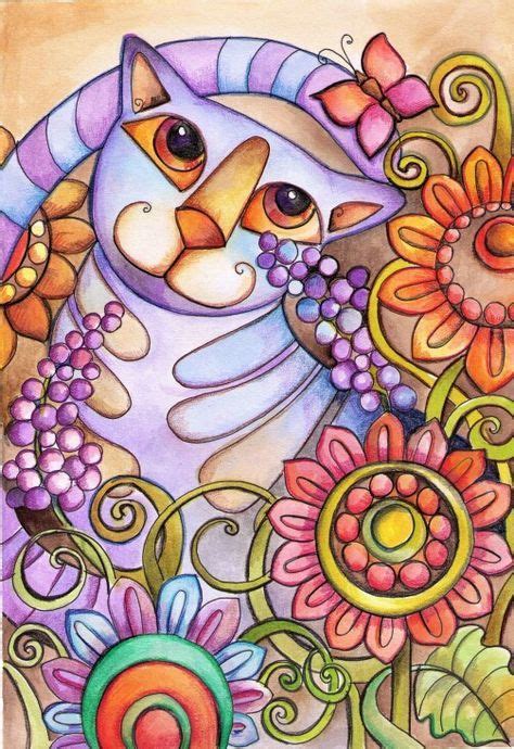 Pin By Cynthia Mcpherson On Cat Art Cat Painting Whimsical Art Cat