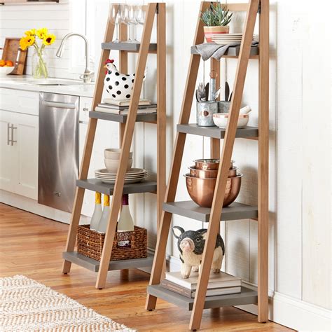 Eli Standing Ladder Shelf Accent Furniture And Fireplaces Brylane Home