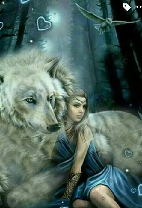 Pin By Persia Shipley On Women And Wolves ️ Fantasy Art Women Wolves And Women Beautiful Wolves