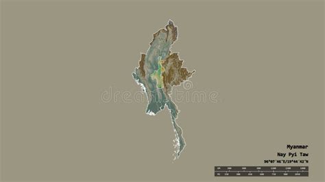 Location Of Mandalay Division Of Myanmar Relief Stock Illustration