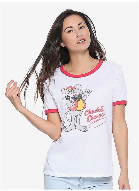 BoxLunch Chuck E Cheese Womens Ringer Tee BoxLunch Exclusive