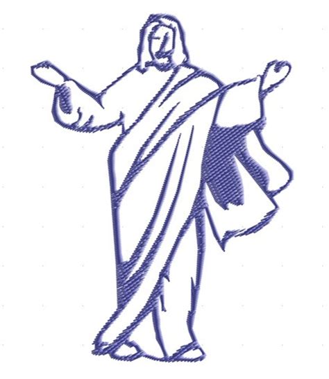 Outlines Embroidery Design Jesus Outline From King Graphics