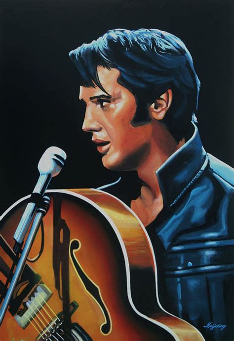 Elvis Presley Painting Poster Canvas Print Wooden Hanging