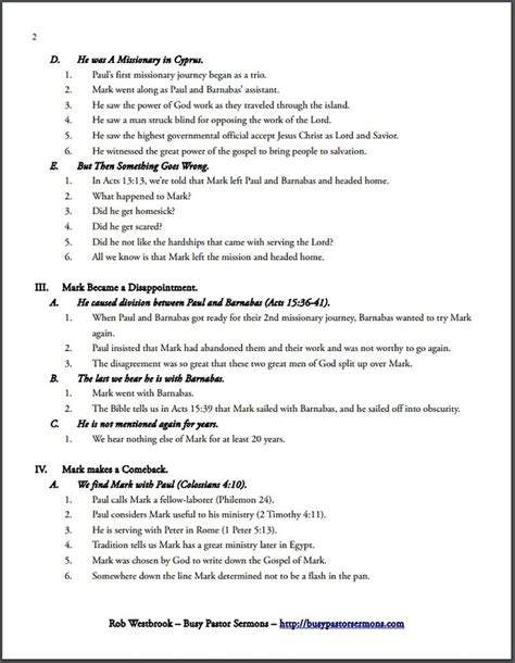 An Annotated Example Of A Sermon Outline Sermon Notes Topical