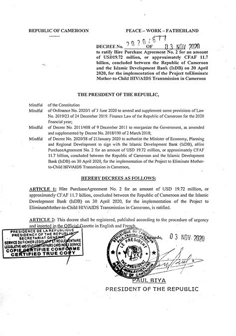 Please enter your cost of motor vehicle, margin of financing, financing period, interest rate and monthly income. Decree No.2020/677 of 03 November 2020 to ratify Hire ...