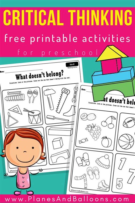 Critical Thinking Preschool Worksheets Free Printable