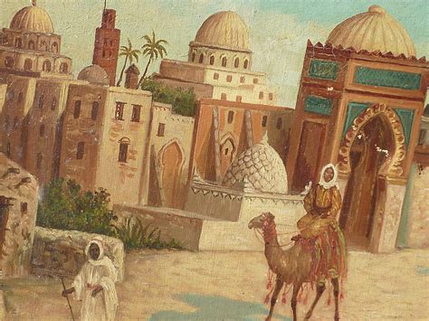 Alver Regli 1867 1939 Orientalist Painting Middle Eastern Town Scape