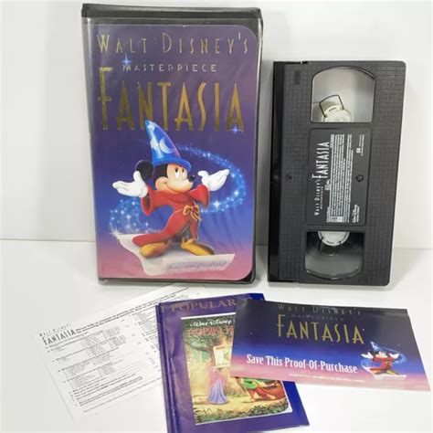 Fantasia Vhs Tape Walt Disneys Masterpiece Black Clamshell Case My