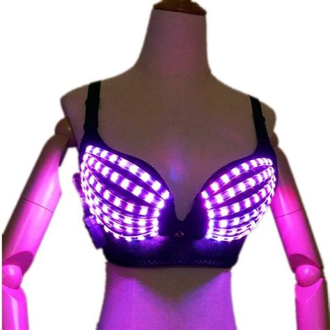 led glowing rgb ladies bra nightclub stage girl dancing fluorescent underwear sexy catwalk props