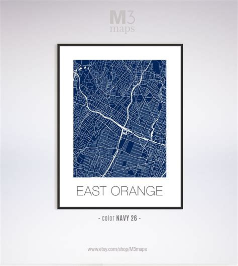 East Orange New Jersey East Orange Nj Map East Orange Map Etsy