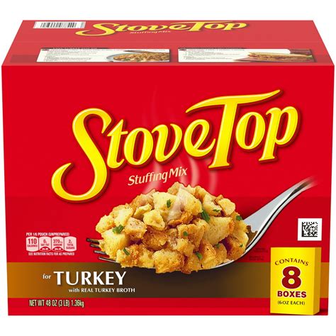 Stove Top Stuffing Mix For Turkey 8 Ct Pack 6 Oz Boxes