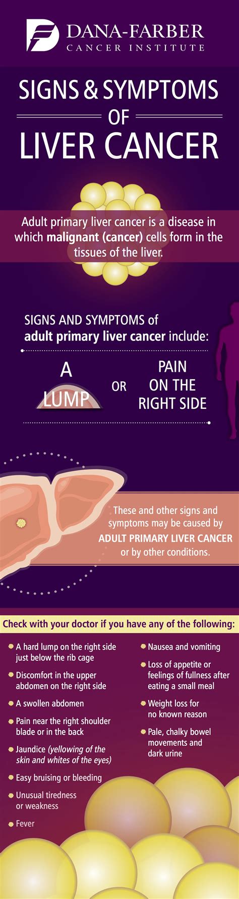 Signs And Symptoms Of Liver Cancer Infographic Dana Farber Cancer