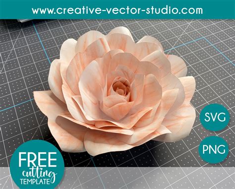 Large Paper Rose Template Paper Flowers Svg Rose Template Ph