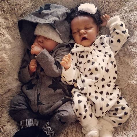 Mini Reborn Twin Sister Dolls 12 Black African American Silicone