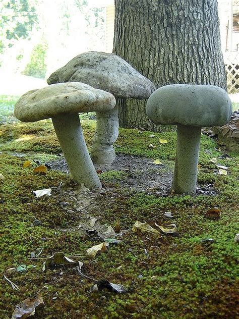 Garden Art Mushrooms Design Ideas For Summer 23 Concrete Garden