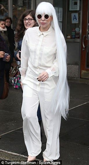 Lady Gaga Makes An Otherwise Plain Outfit Look Bizarre With Long Wig