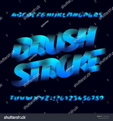 Brushstroke Alphabet Font Uppercase Bold Grunge Stock Vector Royalty