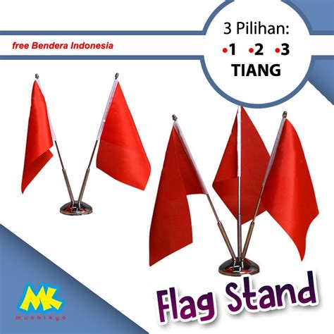 Jual Stand Tiang Bendera Meja Stainless Steel Flag Pole Shopee