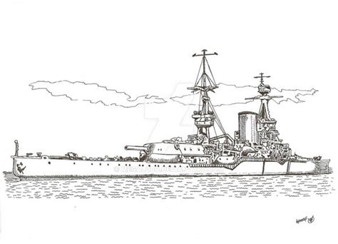 Uss Arizona Battleship Blueprints Sketch Coloring Page