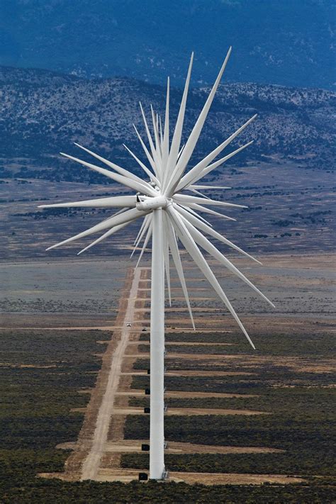 Moreover, two wind turbine generator demonstration projects executed by the government have failed. 14 Wind Turbines Lined Up, Nevada : pics