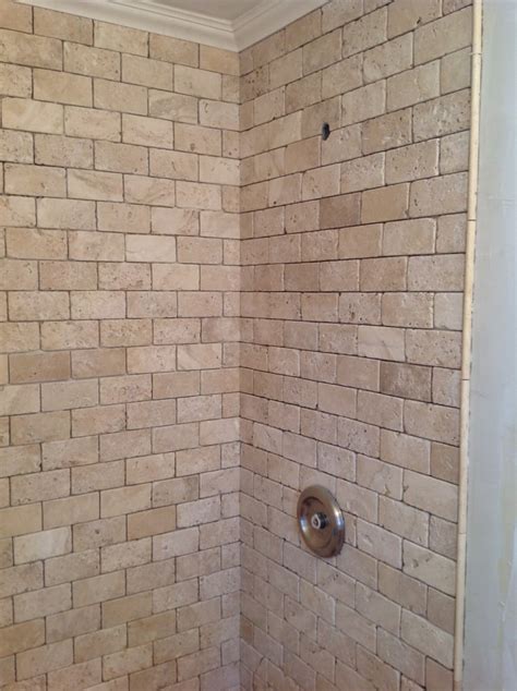 Travertine Brick Pattern Shower Enclosure Yelp