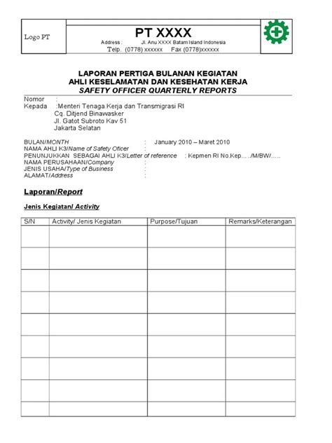 Contoh Safety Declaration Pdf Imagesee