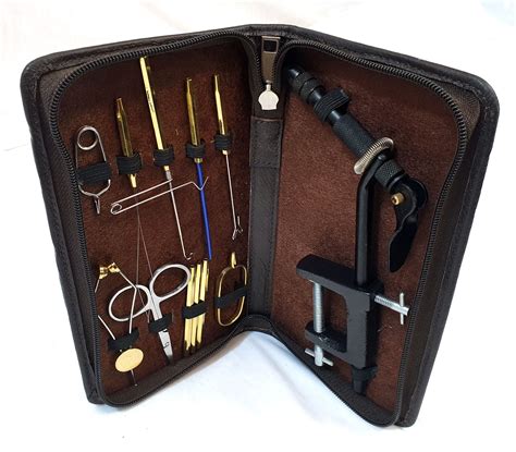 Fly Tying Vice And Tool Kit In Real Leather Travel Case Ebay