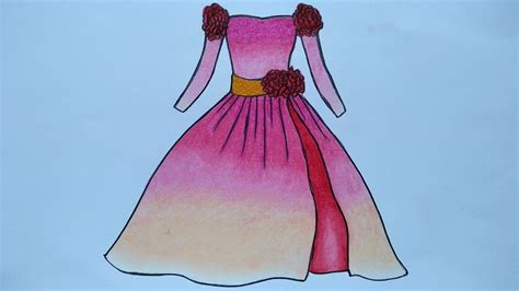 Teruslah berlatih dengan pola pikir percaya diri. Cara menggambar gaun || Menggambar gaun pesta || Belajar ...