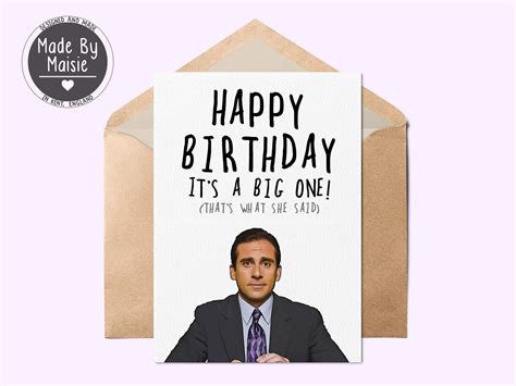 Michael Scott Birthday Card Funny Birthday Card The Office Etsy