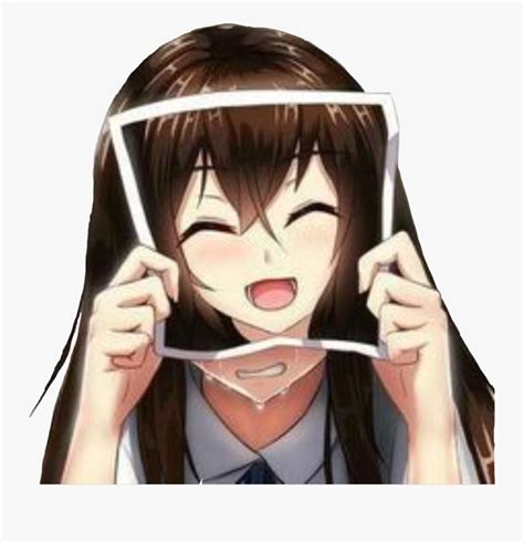 Smile Mask Photo Hiding Crying Sad Sadness Anime Anime Girl