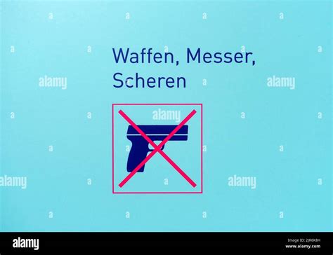 Schild, Waffen, Messer, Schere verboten, Berlin, Deutschland