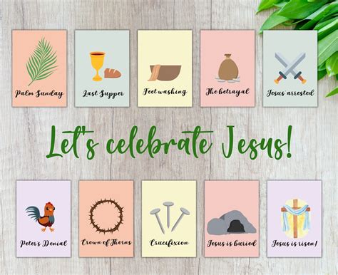 Easter Story Cards Printable Christian Easter Cards Holy Etsy