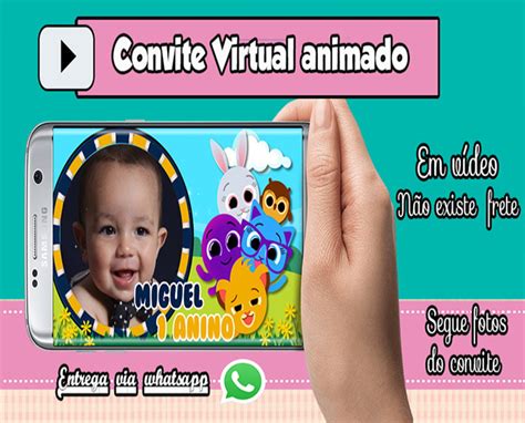 Convite Virtual Animado Bolofofos Para Enviar Pelo Whatsapp
