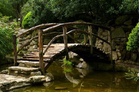 Beautiful Bridge Made Of Recycled Timber Backyard Bridges Garden