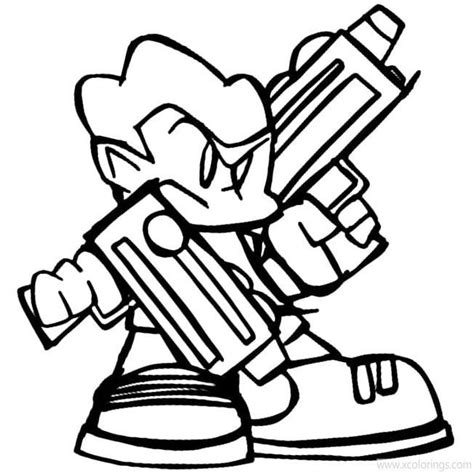 Friday Night Funkin Coloring Pages Pico With Guns Coloring Pages
