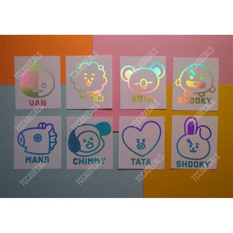 Holo Vinyl Decal Bt21 Stickers Shopee Philippines
