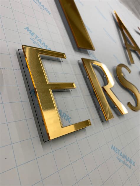 3mm Laser Cut Letters Mirrored Gold And Rose Gold The Wilkinson