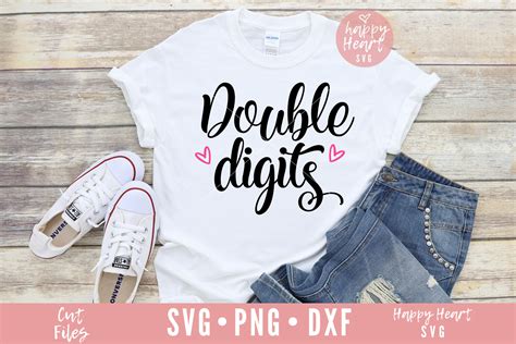 Double Digits Svg Birthday Girl Svg Dxf And Png Instant Etsy