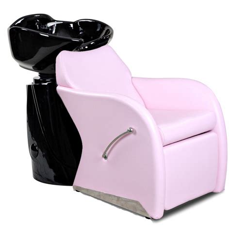Leisure Black Beauty Salon Shampoo Chair With White Sink Bowl Unit