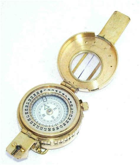 Antique Nautical Military Compass Vintage Shinny Brass Finish Etsy