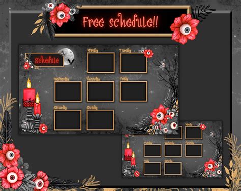 Spooky Twitch Overlay Package Creepy Stream Package Black And Etsy