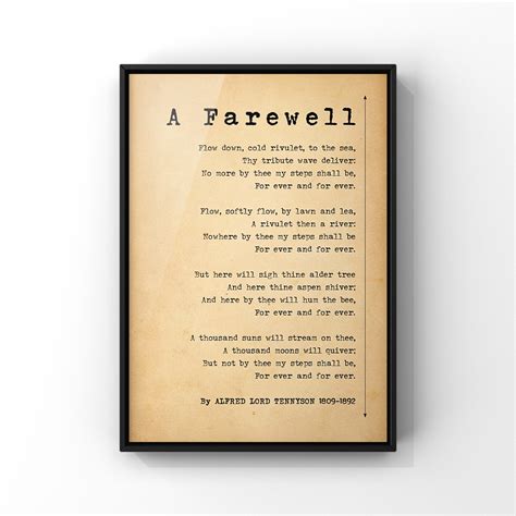 A Farewell Poem By Alfred Lord Tennyson Poster Poem Print Etsy Canada