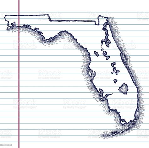 Ilustración De Dibujados A Mano Mapa De Florida Y Más Vectores Libres