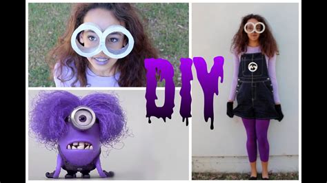 Diy Purple Minion Costume Makeup And Hair Howtobyjordan Youtube