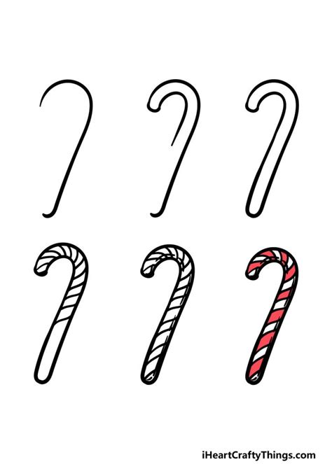 Candy Cane Drawing How To Draw A Candy Cane Step By Step