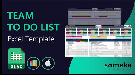 Team To Do List Template Task Planner Excel Template YouTube